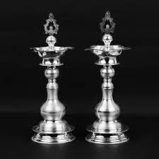 Silver Kuthu Vilaku Pair